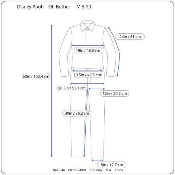 Disney Winnie the Pooh Pajamas Womens M 8 10 Oh Bother Unionsuit Costume Soft - Picture 9 of 9